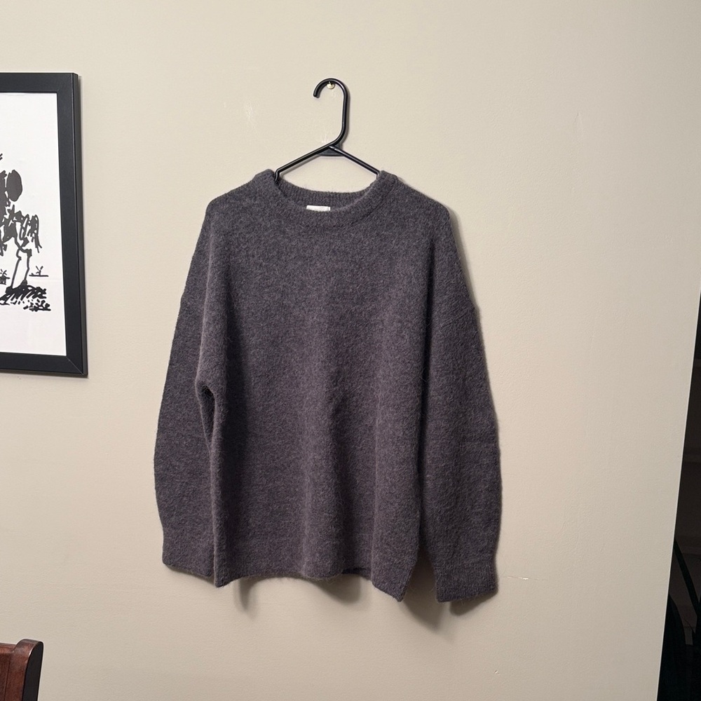 NWOT H&M Premium Quality Wool Charcoal Crewneck Sweater